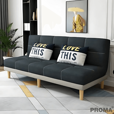 [Pre-order] โซฟาเบด PROMA-SF59-01 120 ซม. สีดำ-ขาว_9